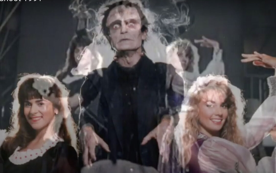 Fashion shoot with Frankenstein and models 1991